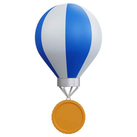 Air Balloon With Empty Coin 3D Icon