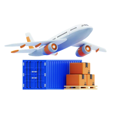 Air Cargo  3D Icon