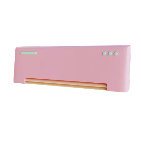 3 D Soft Pink Air Conditioner With Transparent Background 3D Icon