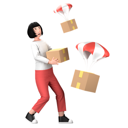 Air Delivery  3D Illustration