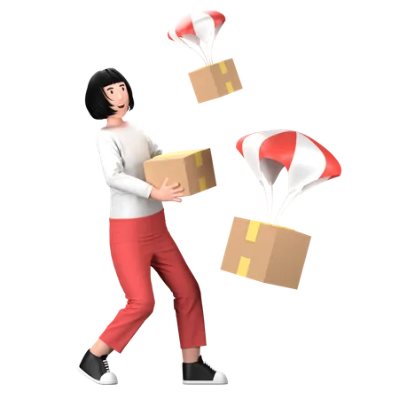 Air Delivery  3D Illustration