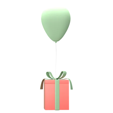 Gift Box And Balloons On Transparent Background 3D Illustration