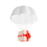 delivery via parachute 3d logo