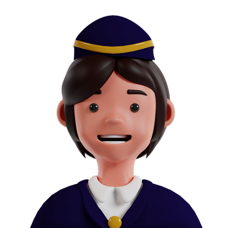 Air Hostess  3D Icon