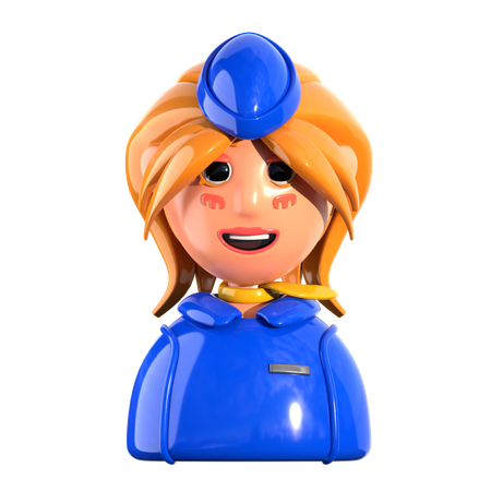 Air Hostess  3D Icon