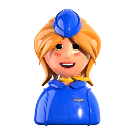 Air Hostess  3D Icon