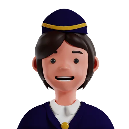 Air Hostess  3D Icon