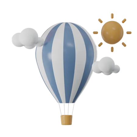 Floating In Freedom 3 D Render Balloon On Summer 3D Icon