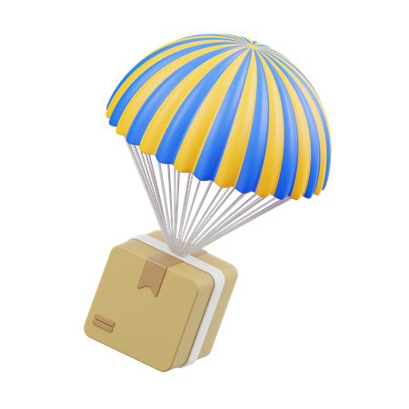 Air parachute Delivery  3D Icon