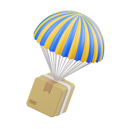 Air parachute Delivery  3D Icon