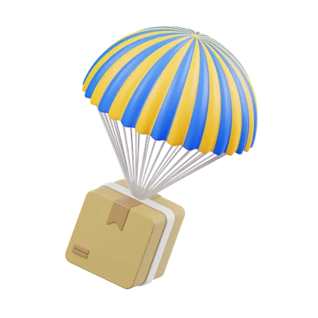 Air parachute Delivery 3D Icon