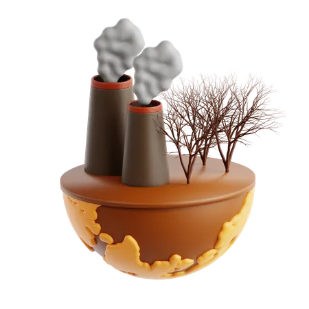 Air Pollution  3D Icon