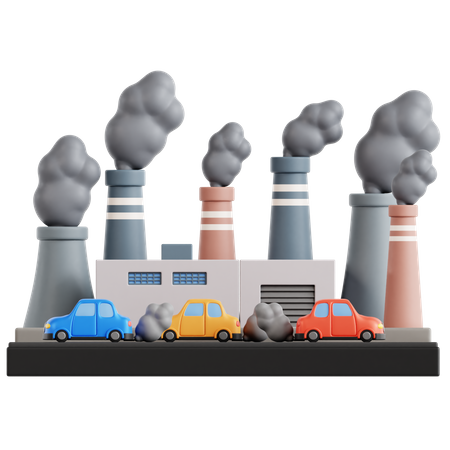 Air Pollution  3D Icon
