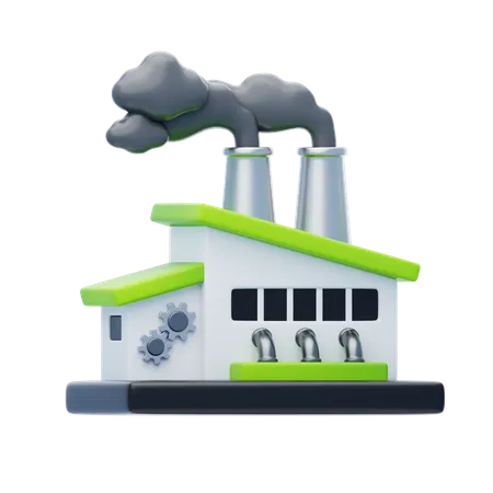 Air Pollution Factory  3D Icon