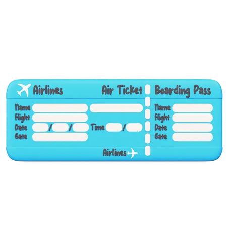 Air Ticket  3D Icon