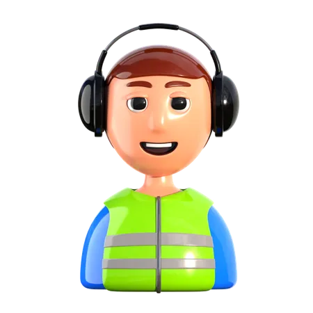 Aircraft Marshaller 3 D Airport Icon 3D Icon