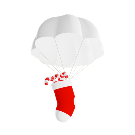 Parachutage de Noël  3D Illustration