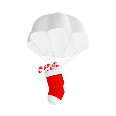 Parachutage de Noël  3D Illustration