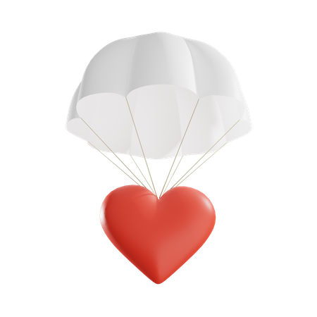 Airdrop heart  3D Illustration