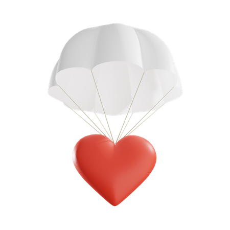 Airdrop heart 3D Illustration