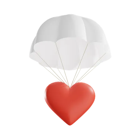 Airdrop heart  3D Illustration