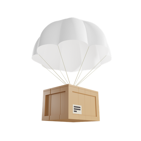 Livraison par parachutage  3D Illustration