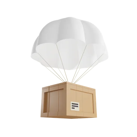 Livraison par parachutage  3D Illustration