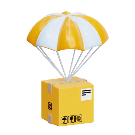 Airdrop Parachute Emballage Expédition  3D Icon
