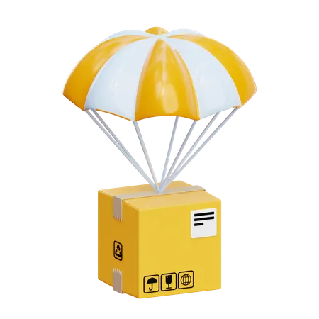 Airdrop Parachute Packing Shipping  3D Icon