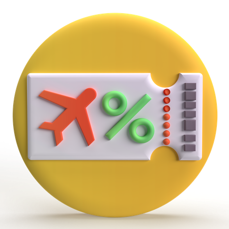 Airline Ticket  3D Icon