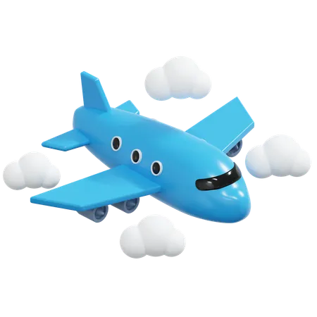 Plane Flying In The Cloud 3 D Icon Holiday Illustration 3D Icon