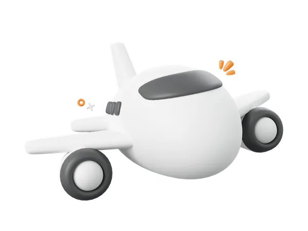 3 D Icon Of Airplane Cartoon Design Illustration 3D Icon
