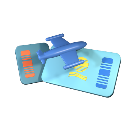 Airplane Boarding Pass  3D Icon