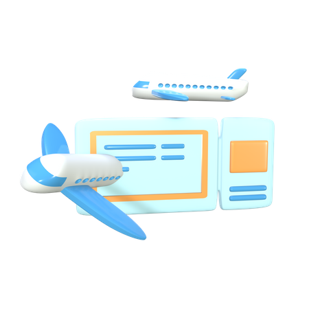 Airplane Boarding Pass  3D Icon
