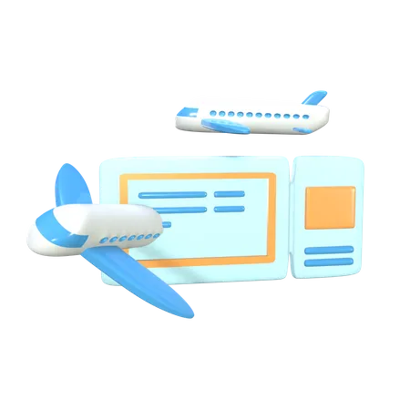 Airplane Boarding Pass  3D Icon