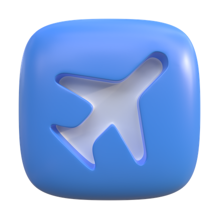 Airplane Button  3D Icon
