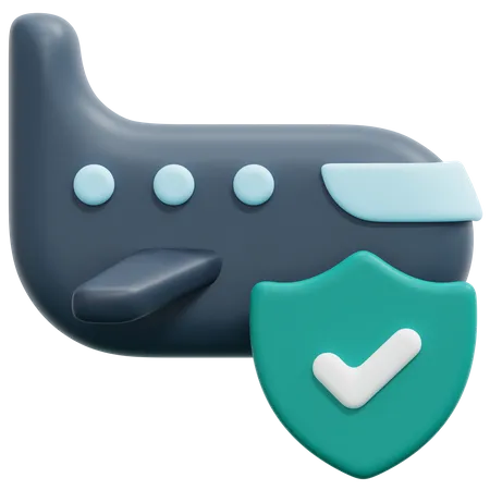 Airplane Insurance  3D Icon