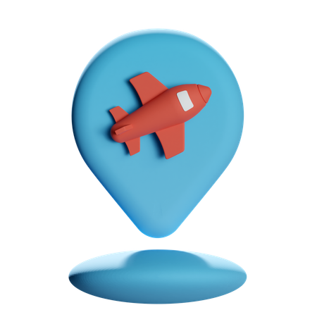 Airplane Location Pin  3D Icon