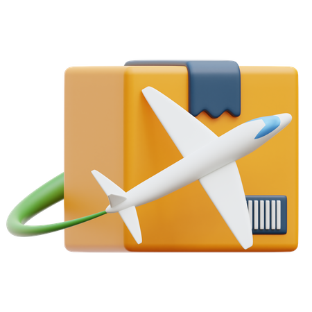 Airplane Shipping  3D Illustration