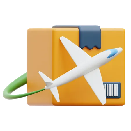 Airplane Shipping  3D Illustration