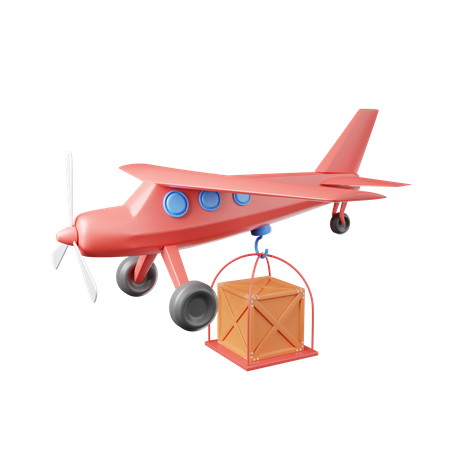 Airplane Shipping 3D Illustration
