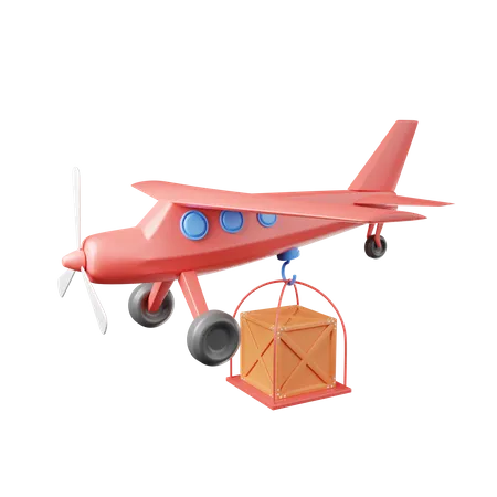 Airplane Shipping  3D Illustration