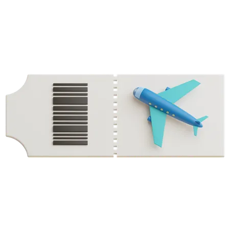 3 D Airplane Ticket Illustration With Transparent Background 3D Icon