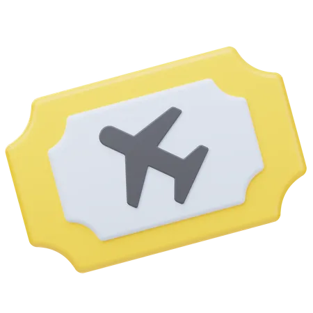 Airplane Ticket  3D Icon