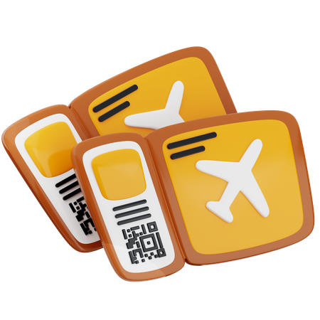 Airplane Ticket  3D Icon