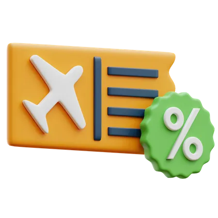 Airplane Ticket Discount  3D Illustration