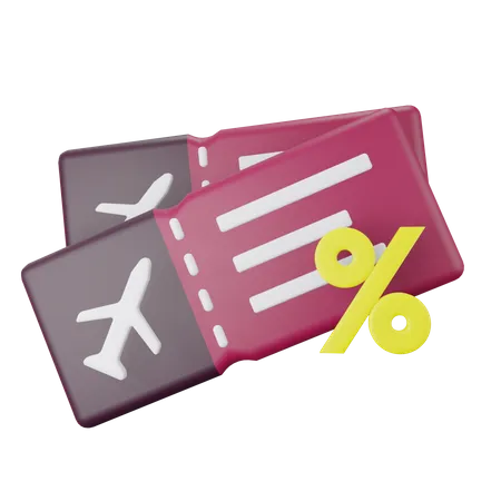 Airplane Ticket Discount  3D Illustration