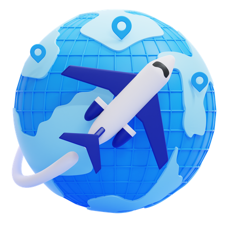 Airplane Travel  3D Icon