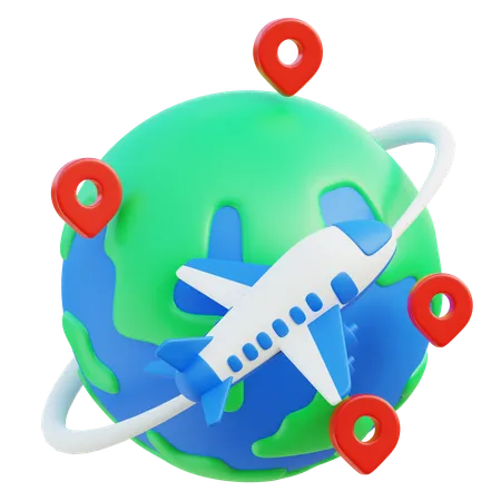 Airplane Travel  3D Icon