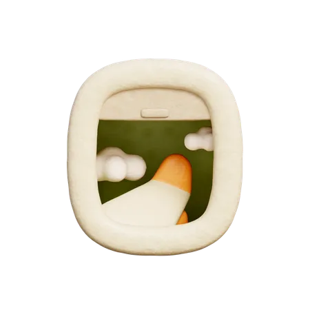 3 D Airplane Window Travel Tourism Elements Holiday Vacation 3D Icon